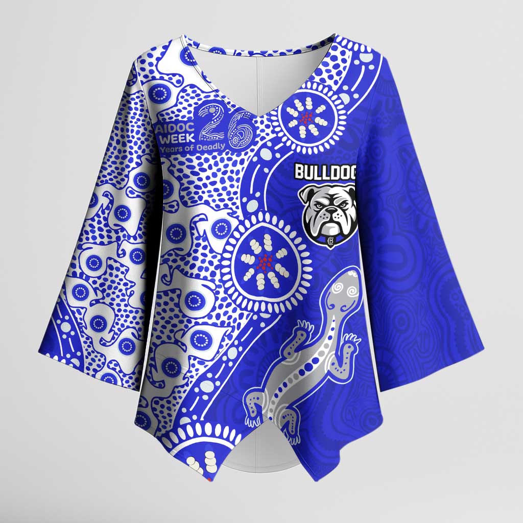 Canterbury-Bankstown Bulldogs NAIDOC Week 2026 Kimono Sleeve Blouse Aboriginal Lizard Dot Painting - 50 Years of Deadly
