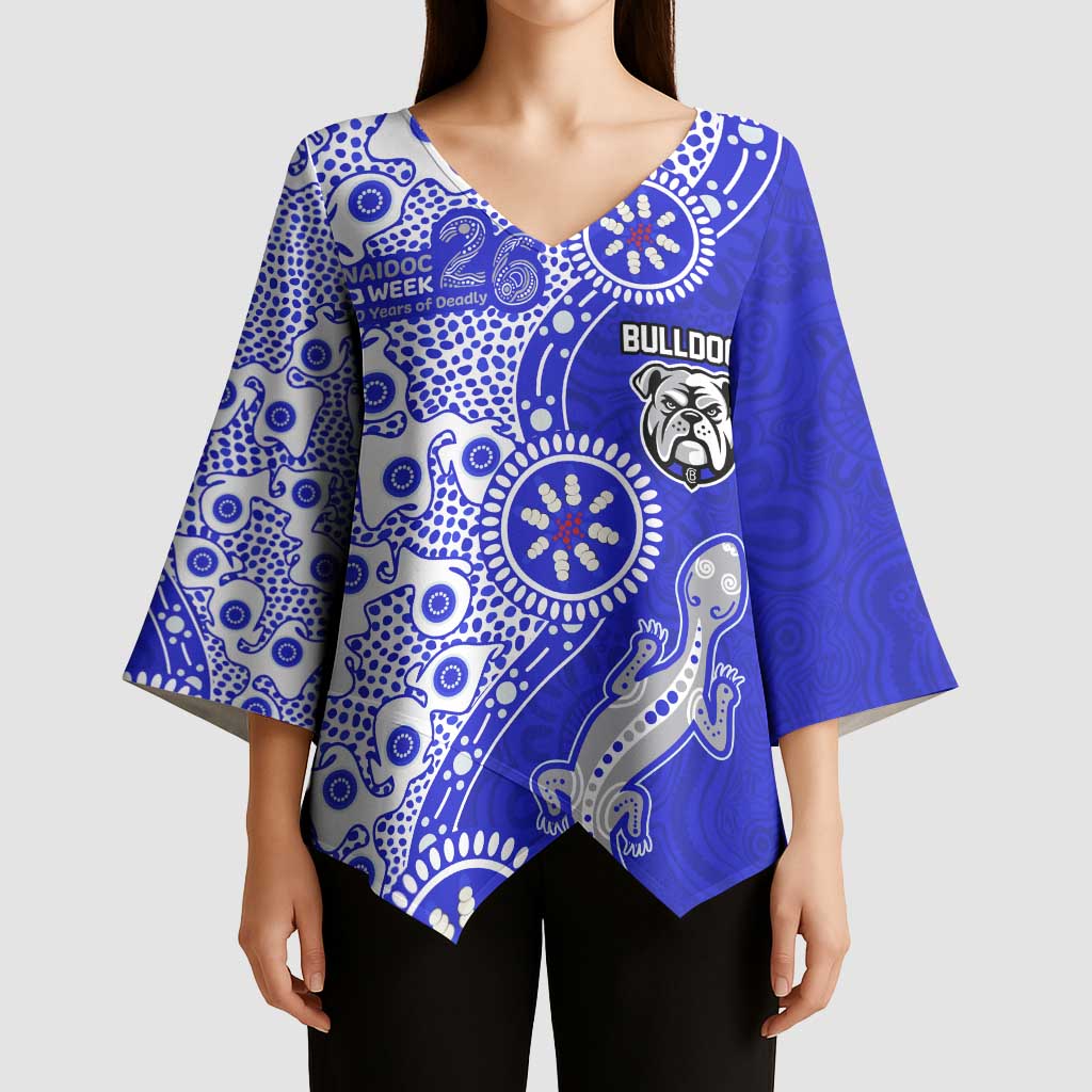 Canterbury-Bankstown Bulldogs NAIDOC Week 2026 Kimono Sleeve Blouse Aboriginal Lizard Dot Painting - 50 Years of Deadly