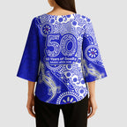 Canterbury-Bankstown Bulldogs NAIDOC Week 2026 Kimono Sleeve Blouse Aboriginal Lizard Dot Painting - 50 Years of Deadly