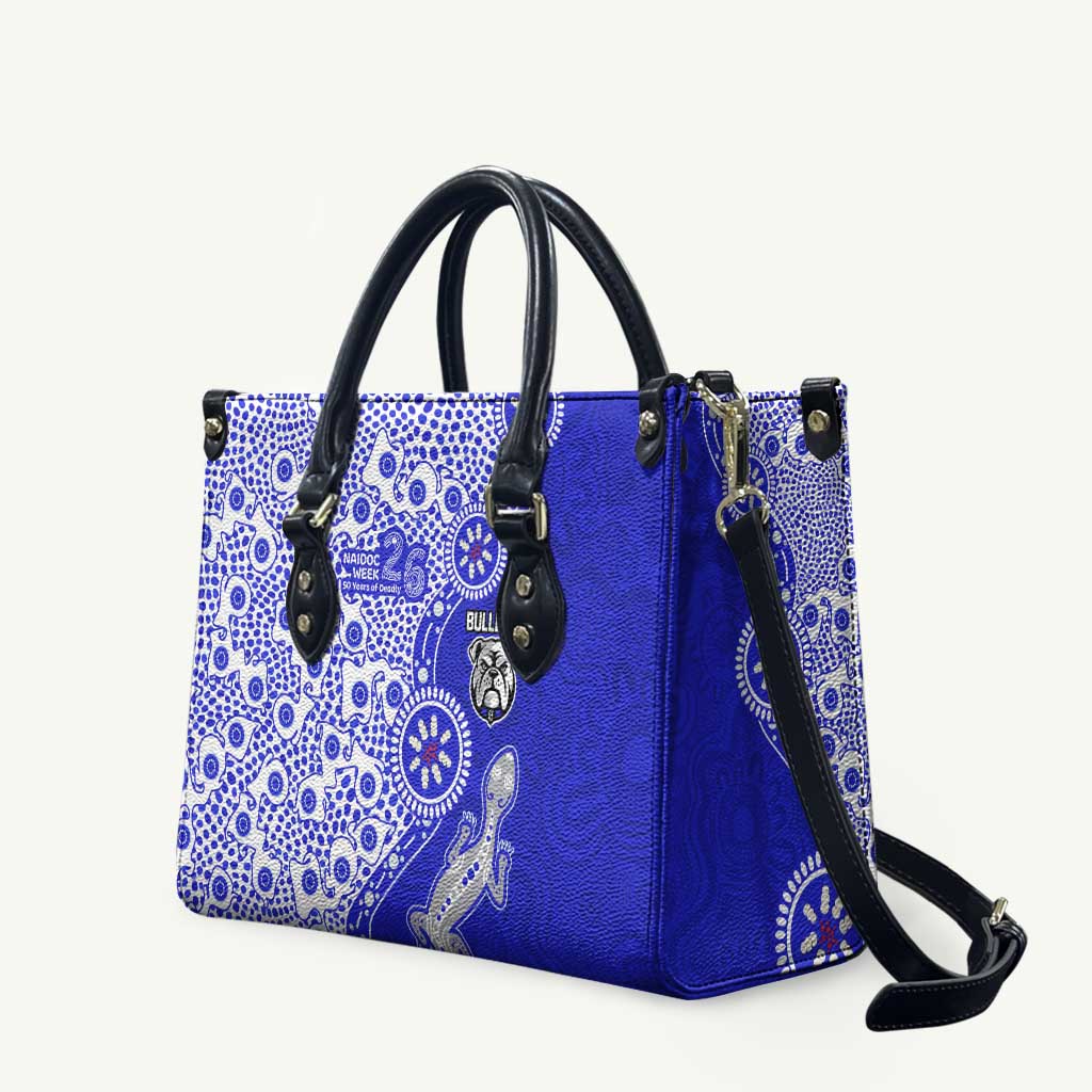Canterbury-Bankstown Bulldogs NAIDOC Week 2026 Leather Bag Aboriginal Lizard Dot Painting - 50 Years of Deadly