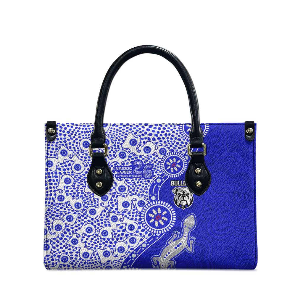 Canterbury-Bankstown Bulldogs NAIDOC Week 2026 Leather Bag Aboriginal Lizard Dot Painting - 50 Years of Deadly