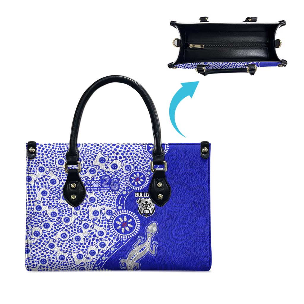 Canterbury-Bankstown Bulldogs NAIDOC Week 2026 Leather Bag Aboriginal Lizard Dot Painting - 50 Years of Deadly