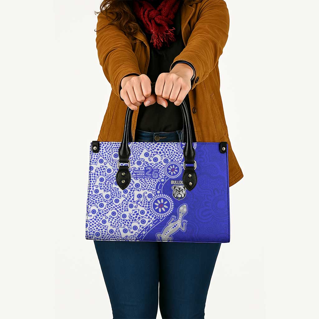 Canterbury-Bankstown Bulldogs NAIDOC Week 2026 Leather Bag Aboriginal Lizard Dot Painting - 50 Years of Deadly