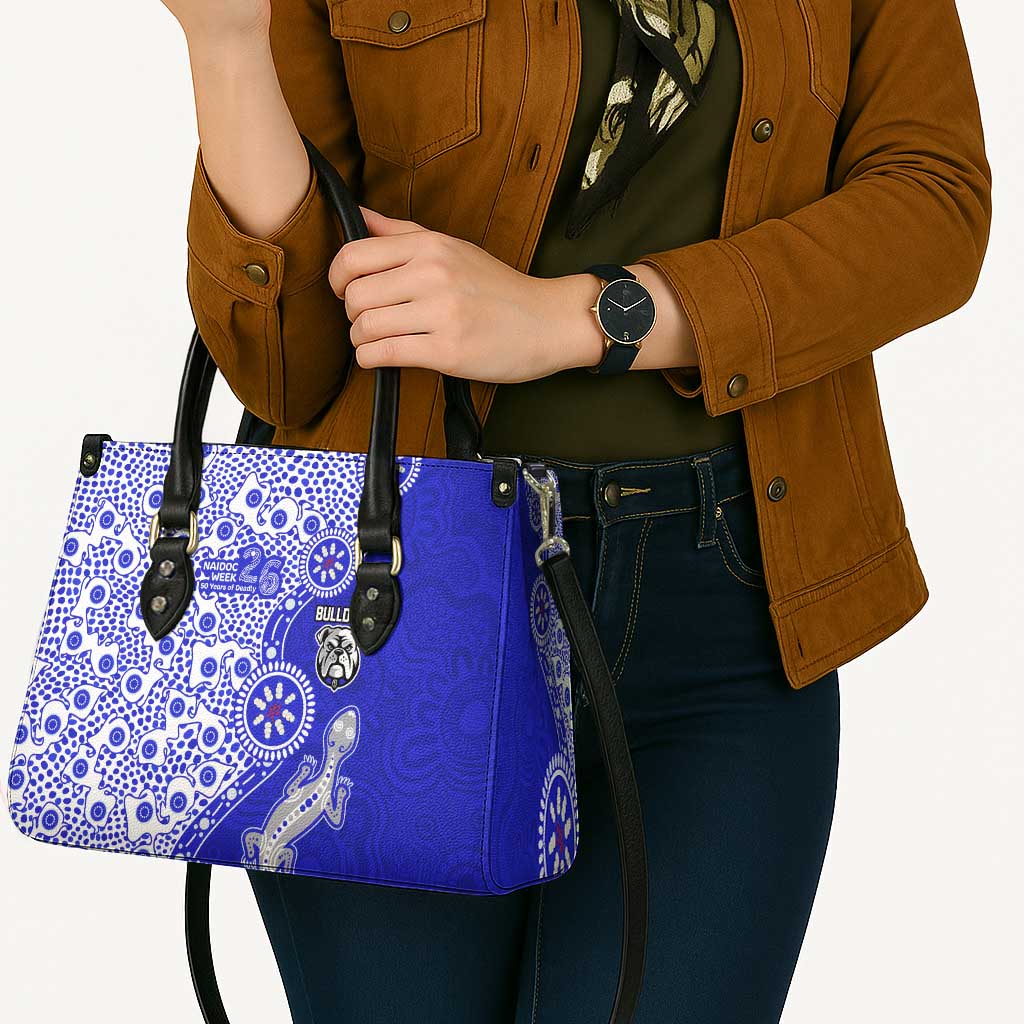 Canterbury-Bankstown Bulldogs NAIDOC Week 2026 Leather Bag Aboriginal Lizard Dot Painting - 50 Years of Deadly