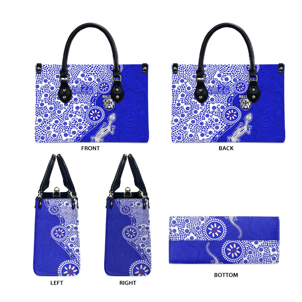 Canterbury-Bankstown Bulldogs NAIDOC Week 2026 Leather Bag Aboriginal Lizard Dot Painting - 50 Years of Deadly