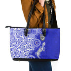 Canterbury-Bankstown Bulldogs NAIDOC Week 2026 Leather Tote Bag Aboriginal Lizard Dot Painting - 50 Years of Deadly