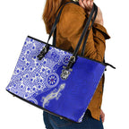Canterbury-Bankstown Bulldogs NAIDOC Week 2026 Leather Tote Bag Aboriginal Lizard Dot Painting - 50 Years of Deadly