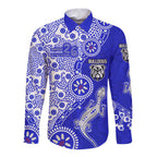 Canterbury-Bankstown Bulldogs NAIDOC Week 2026 Long Sleeve Button Shirt Aboriginal Lizard Dot Painting - 50 Years of Deadly