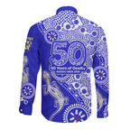 Canterbury-Bankstown Bulldogs NAIDOC Week 2026 Long Sleeve Button Shirt Aboriginal Lizard Dot Painting - 50 Years of Deadly