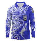 Canterbury-Bankstown Bulldogs NAIDOC Week 2026 Long Sleeve Polo Shirt Aboriginal Lizard Dot Painting - 50 Years of Deadly