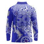 Canterbury-Bankstown Bulldogs NAIDOC Week 2026 Long Sleeve Polo Shirt Aboriginal Lizard Dot Painting - 50 Years of Deadly