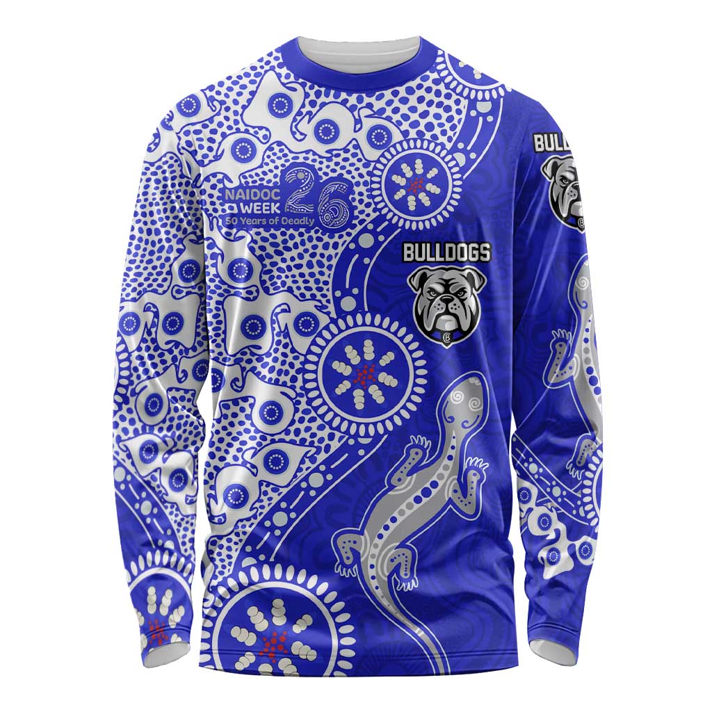 Canterbury-Bankstown Bulldogs NAIDOC Week 2026 Long Sleeve Shirt Aboriginal Lizard Dot Painting - 50 Years of Deadly