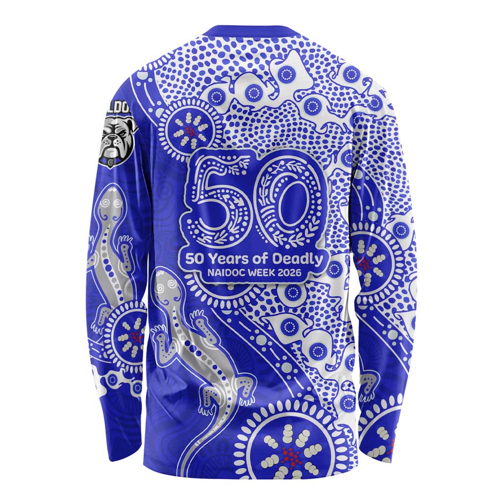 Canterbury-Bankstown Bulldogs NAIDOC Week 2026 Long Sleeve Shirt Aboriginal Lizard Dot Painting - 50 Years of Deadly