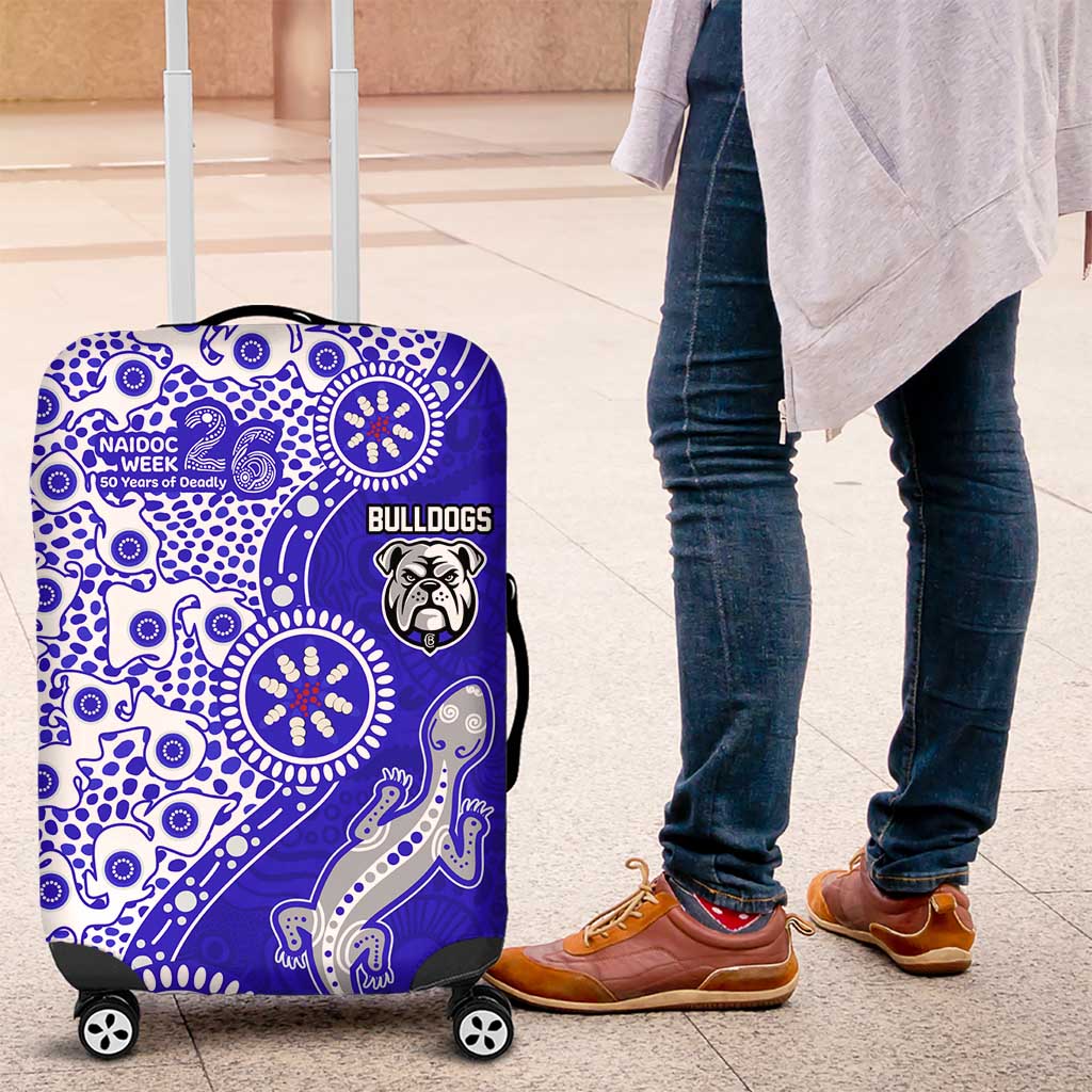 Canterbury-Bankstown Bulldogs NAIDOC Week 2026 Luggage Cover Aboriginal Lizard Dot Painting - 50 Years of Deadly
