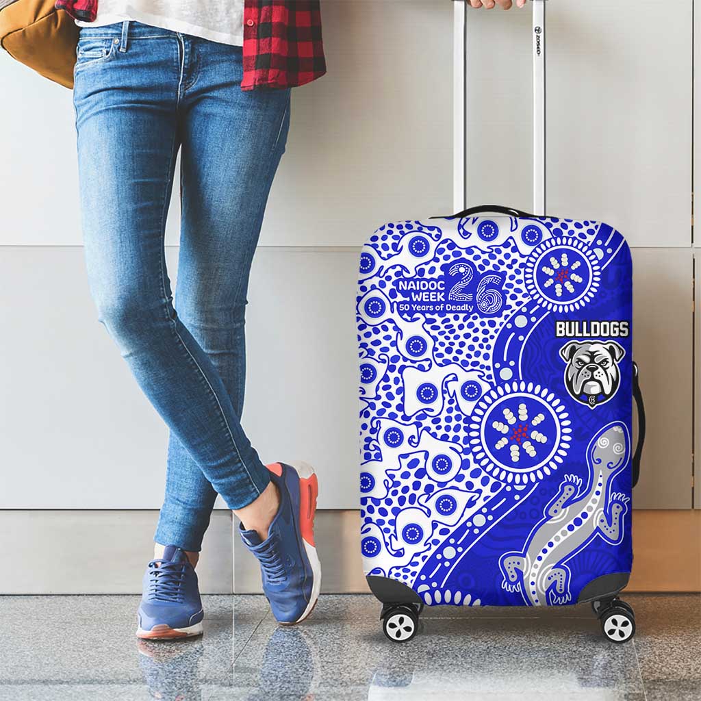 Canterbury-Bankstown Bulldogs NAIDOC Week 2026 Luggage Cover Aboriginal Lizard Dot Painting - 50 Years of Deadly