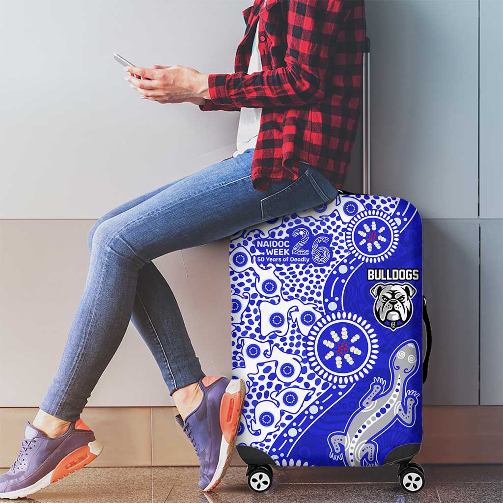 Canterbury-Bankstown Bulldogs NAIDOC Week 2026 Luggage Cover Aboriginal Lizard Dot Painting - 50 Years of Deadly
