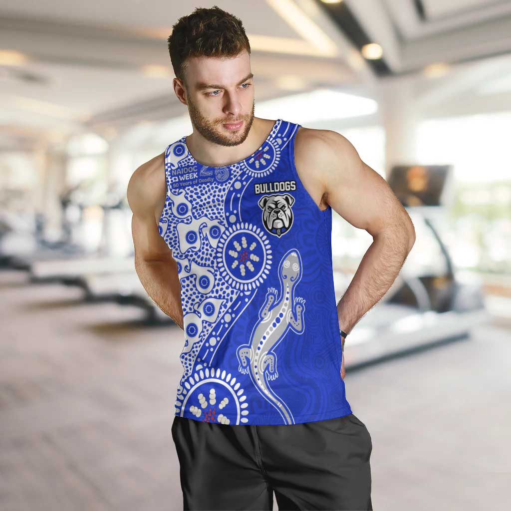 Canterbury-Bankstown Bulldogs NAIDOC Week 2026 Men Tank Top Aboriginal Lizard Dot Painting - 50 Years of Deadly