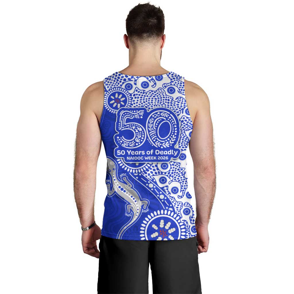 Canterbury-Bankstown Bulldogs NAIDOC Week 2026 Men Tank Top Aboriginal Lizard Dot Painting - 50 Years of Deadly