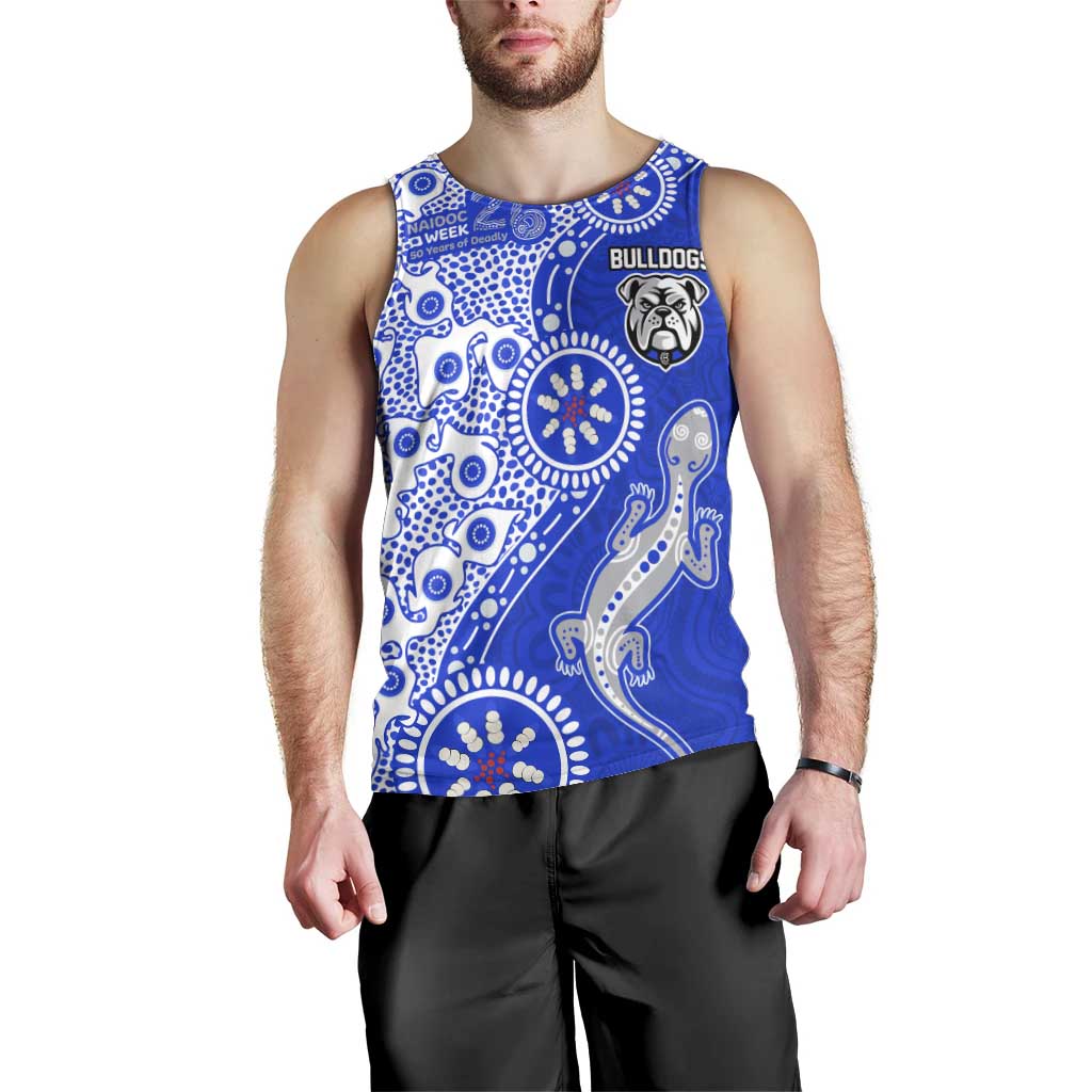 Canterbury-Bankstown Bulldogs NAIDOC Week 2026 Men Tank Top Aboriginal Lizard Dot Painting - 50 Years of Deadly