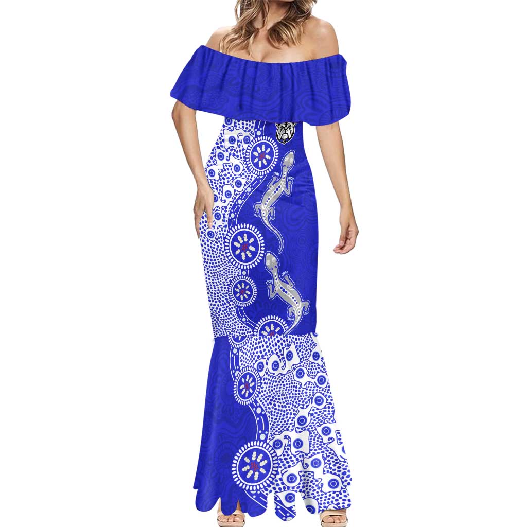 Canterbury-Bankstown Bulldogs NAIDOC Week 2026 Mermaid Dress Aboriginal Lizard Dot Painting - 50 Years of Deadly