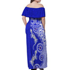 Canterbury-Bankstown Bulldogs NAIDOC Week 2026 Off Shoulder Maxi Dress Aboriginal Lizard Dot Painting - 50 Years of Deadly