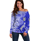 Canterbury-Bankstown Bulldogs NAIDOC Week 2026 Off Shoulder Sweater Aboriginal Lizard Dot Painting - 50 Years of Deadly