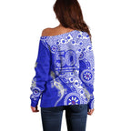 Canterbury-Bankstown Bulldogs NAIDOC Week 2026 Off Shoulder Sweater Aboriginal Lizard Dot Painting - 50 Years of Deadly