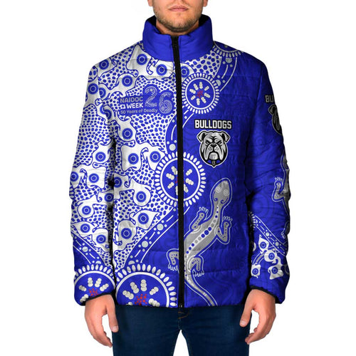 Canterbury-Bankstown Bulldogs NAIDOC Week 2026 Padded Jacket Aboriginal Lizard Dot Painting - 50 Years of Deadly