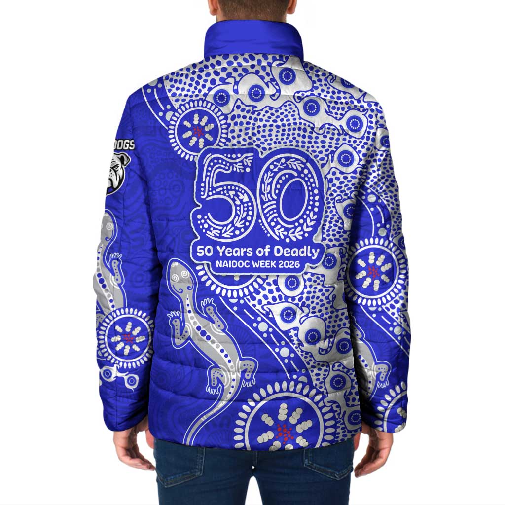 Canterbury-Bankstown Bulldogs NAIDOC Week 2026 Padded Jacket Aboriginal Lizard Dot Painting - 50 Years of Deadly