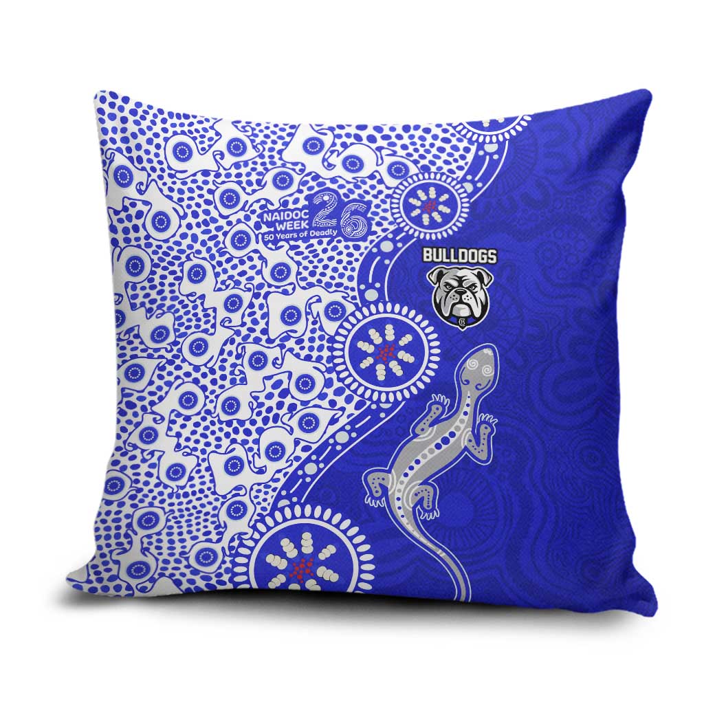Canterbury-Bankstown Bulldogs NAIDOC Week 2026 Pillow Cover Aboriginal Lizard Dot Painting - 50 Years of Deadly