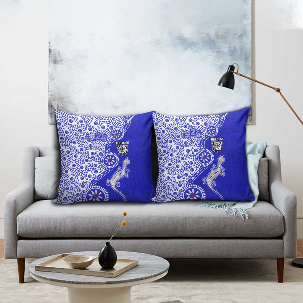 Canterbury-Bankstown Bulldogs NAIDOC Week 2026 Pillow Cover Aboriginal Lizard Dot Painting - 50 Years of Deadly