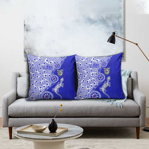 Canterbury-Bankstown Bulldogs NAIDOC Week 2026 Pillow Cover Aboriginal Lizard Dot Painting - 50 Years of Deadly