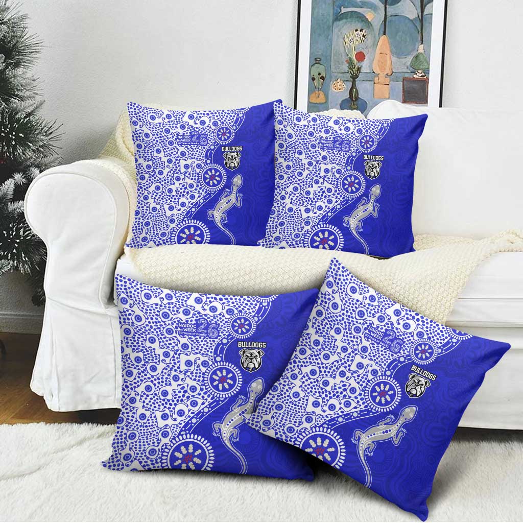 Canterbury-Bankstown Bulldogs NAIDOC Week 2026 Pillow Cover Aboriginal Lizard Dot Painting - 50 Years of Deadly