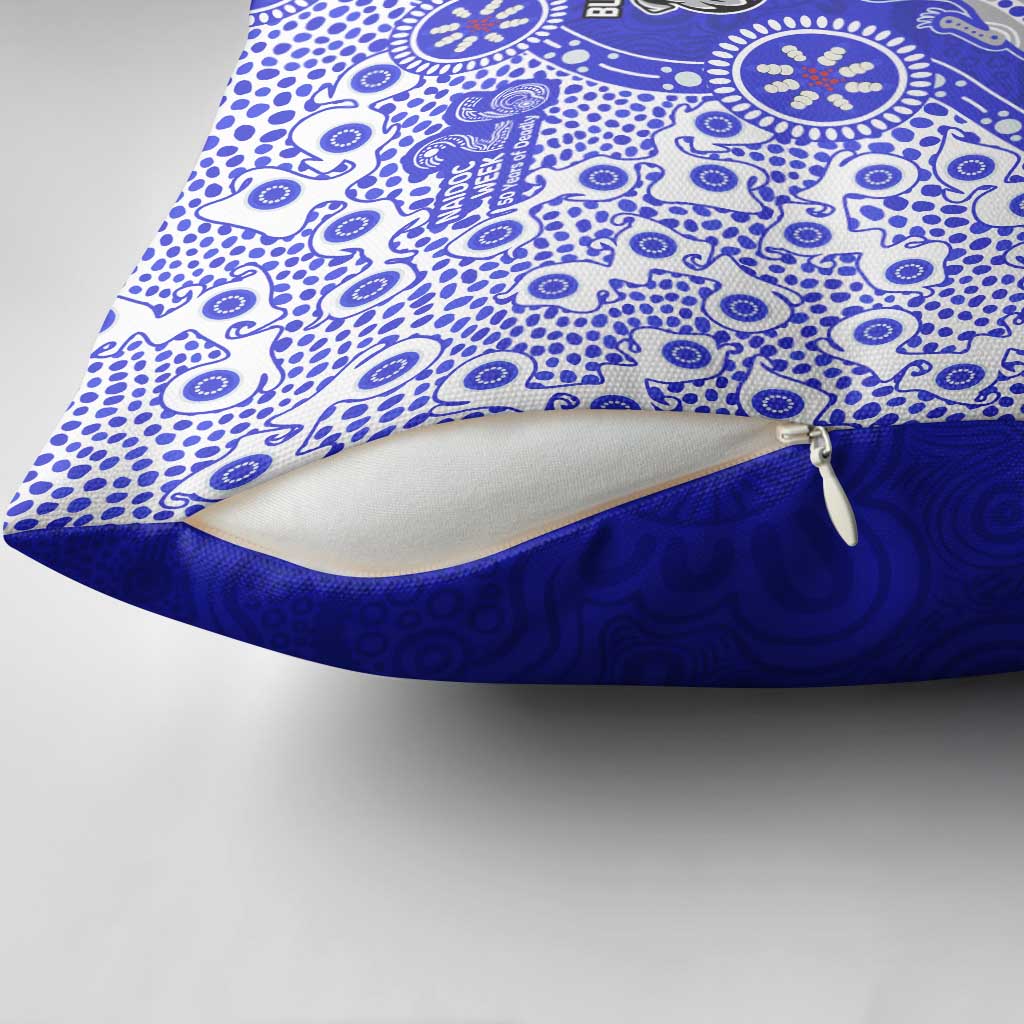 Canterbury-Bankstown Bulldogs NAIDOC Week 2026 Pillow Cover Aboriginal Lizard Dot Painting - 50 Years of Deadly
