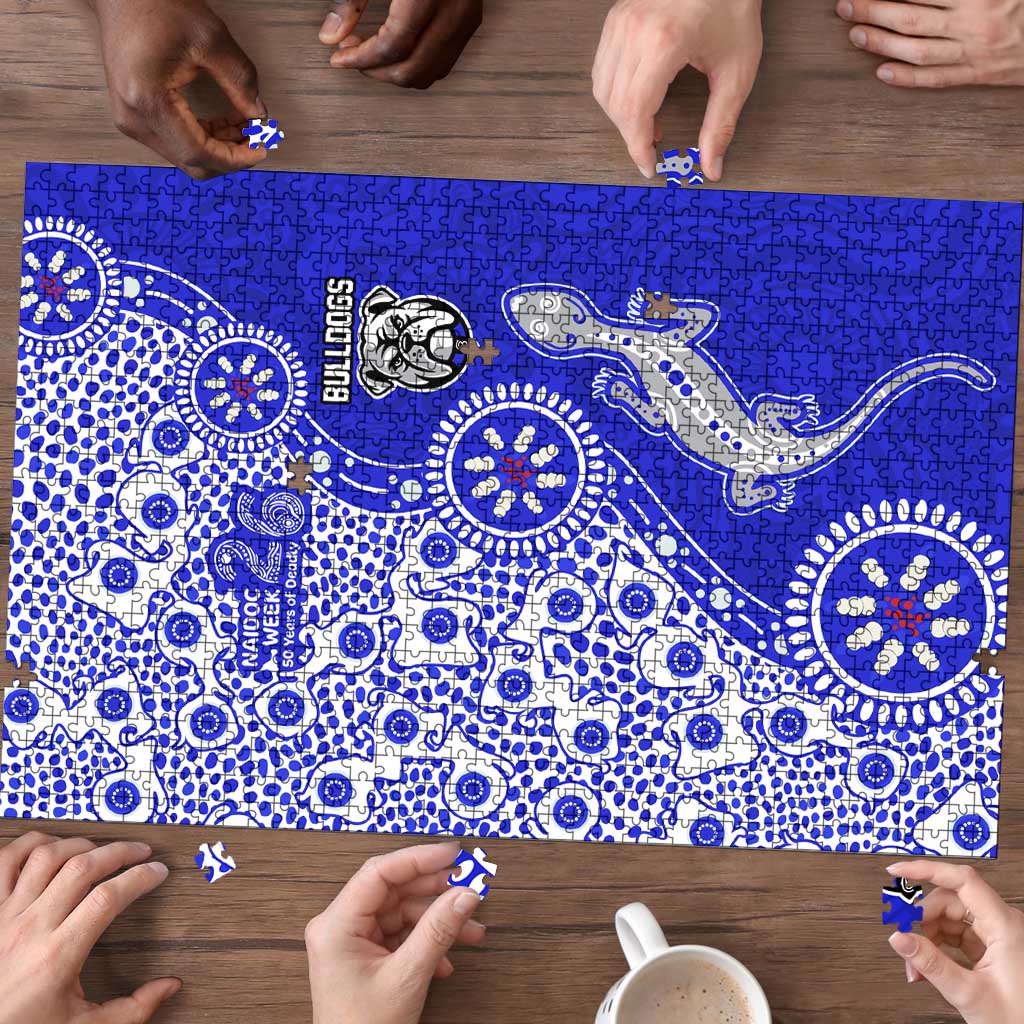 Canterbury-Bankstown Bulldogs NAIDOC Week 2026 Puzzle Aboriginal Lizard Dot Painting - 50 Years of Deadly