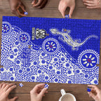 Canterbury-Bankstown Bulldogs NAIDOC Week 2026 Puzzle Aboriginal Lizard Dot Painting - 50 Years of Deadly