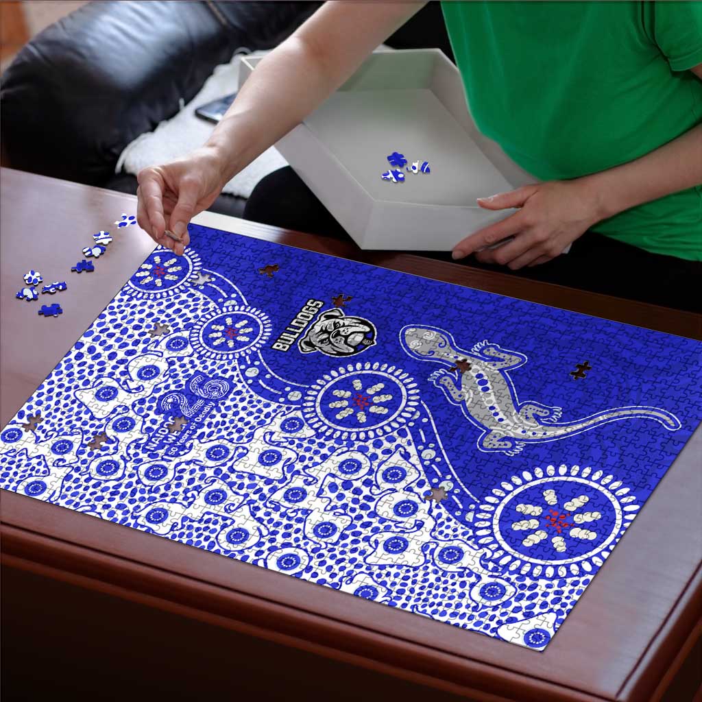 Canterbury-Bankstown Bulldogs NAIDOC Week 2026 Puzzle Aboriginal Lizard Dot Painting - 50 Years of Deadly