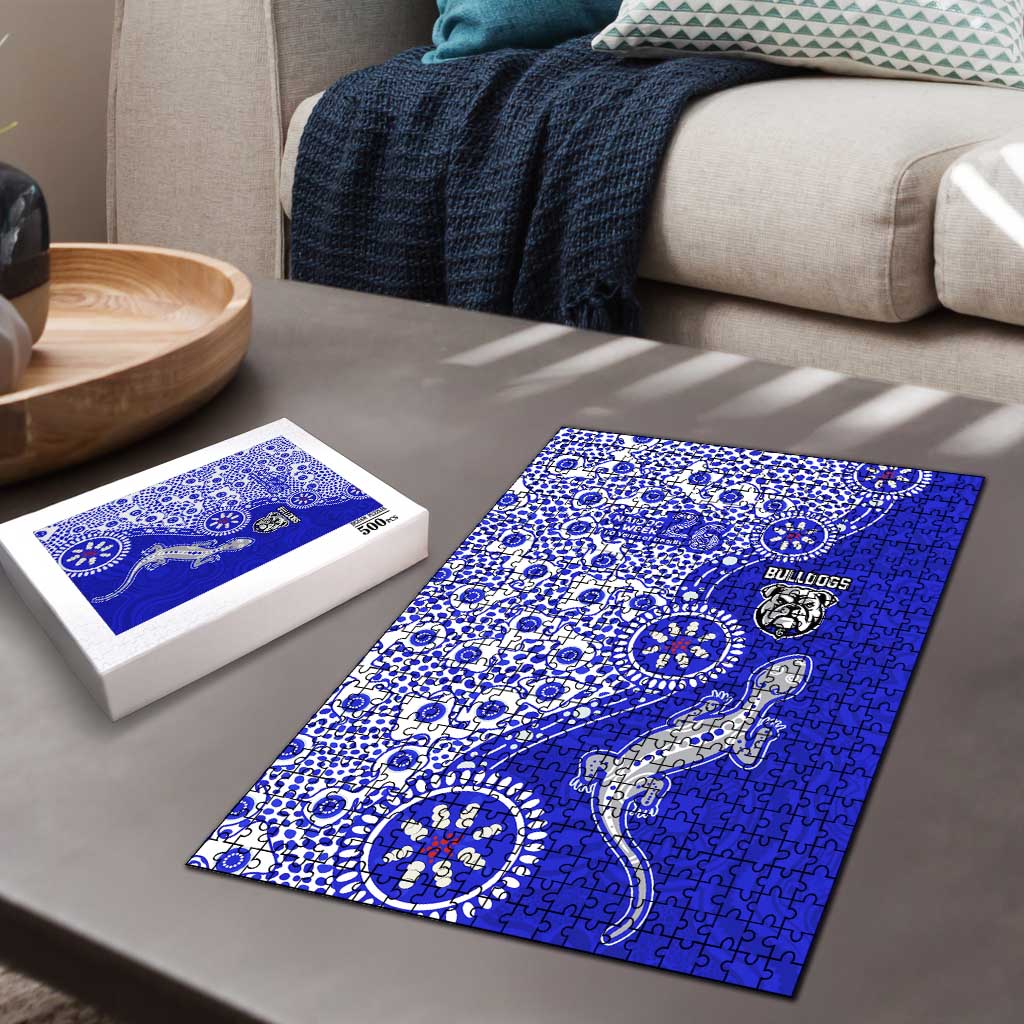 Canterbury-Bankstown Bulldogs NAIDOC Week 2026 Puzzle Aboriginal Lizard Dot Painting - 50 Years of Deadly