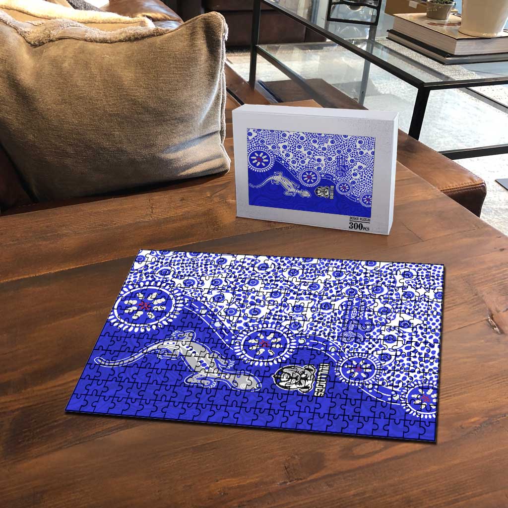 Canterbury-Bankstown Bulldogs NAIDOC Week 2026 Puzzle Aboriginal Lizard Dot Painting - 50 Years of Deadly