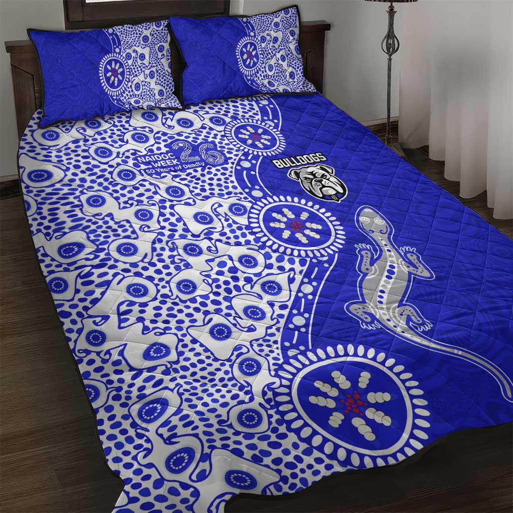 Canterbury-Bankstown Bulldogs NAIDOC Week 2026 Quilt Bed Set Aboriginal Lizard Dot Painting - 50 Years of Deadly