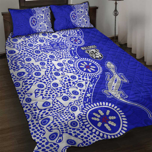 Canterbury-Bankstown Bulldogs NAIDOC Week 2026 Quilt Bed Set Aboriginal Lizard Dot Painting - 50 Years of Deadly