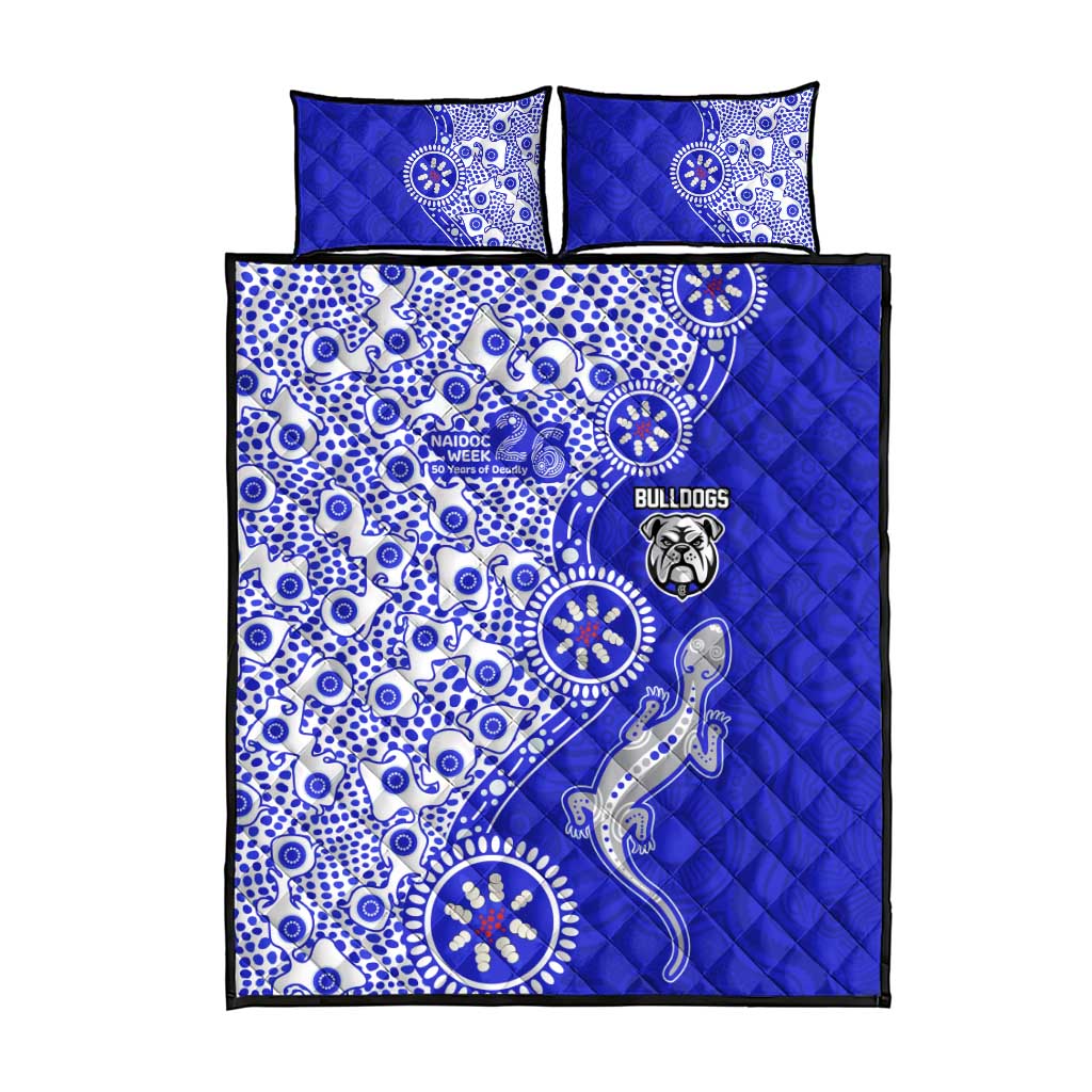 Canterbury-Bankstown Bulldogs NAIDOC Week 2026 Quilt Bed Set Aboriginal Lizard Dot Painting - 50 Years of Deadly