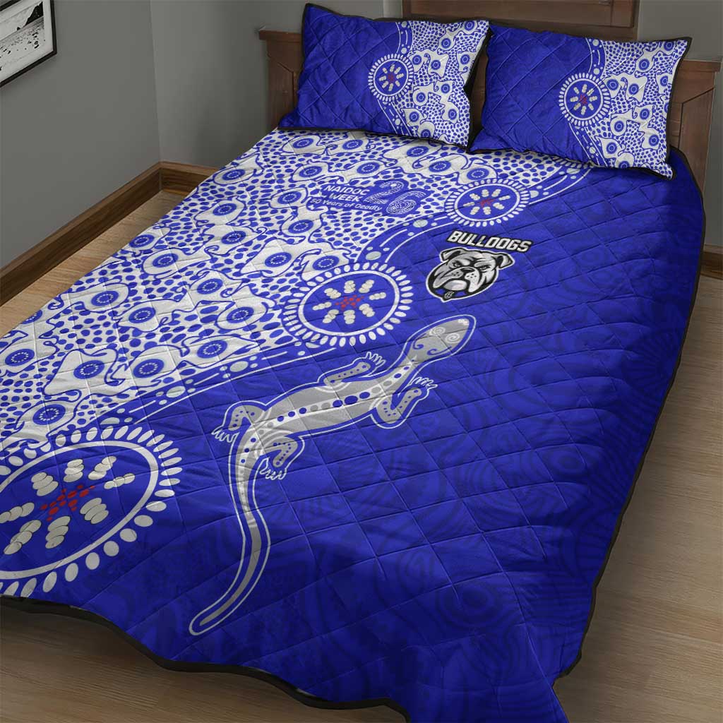 Canterbury-Bankstown Bulldogs NAIDOC Week 2026 Quilt Bed Set Aboriginal Lizard Dot Painting - 50 Years of Deadly