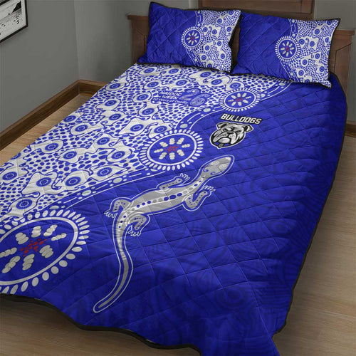 Canterbury-Bankstown Bulldogs NAIDOC Week 2026 Quilt Bed Set Aboriginal Lizard Dot Painting - 50 Years of Deadly