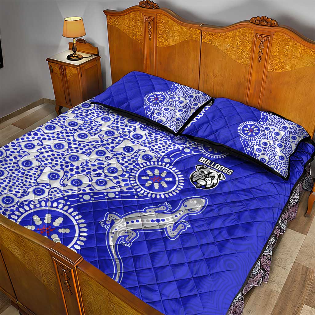 Canterbury-Bankstown Bulldogs NAIDOC Week 2026 Quilt Bed Set Aboriginal Lizard Dot Painting - 50 Years of Deadly