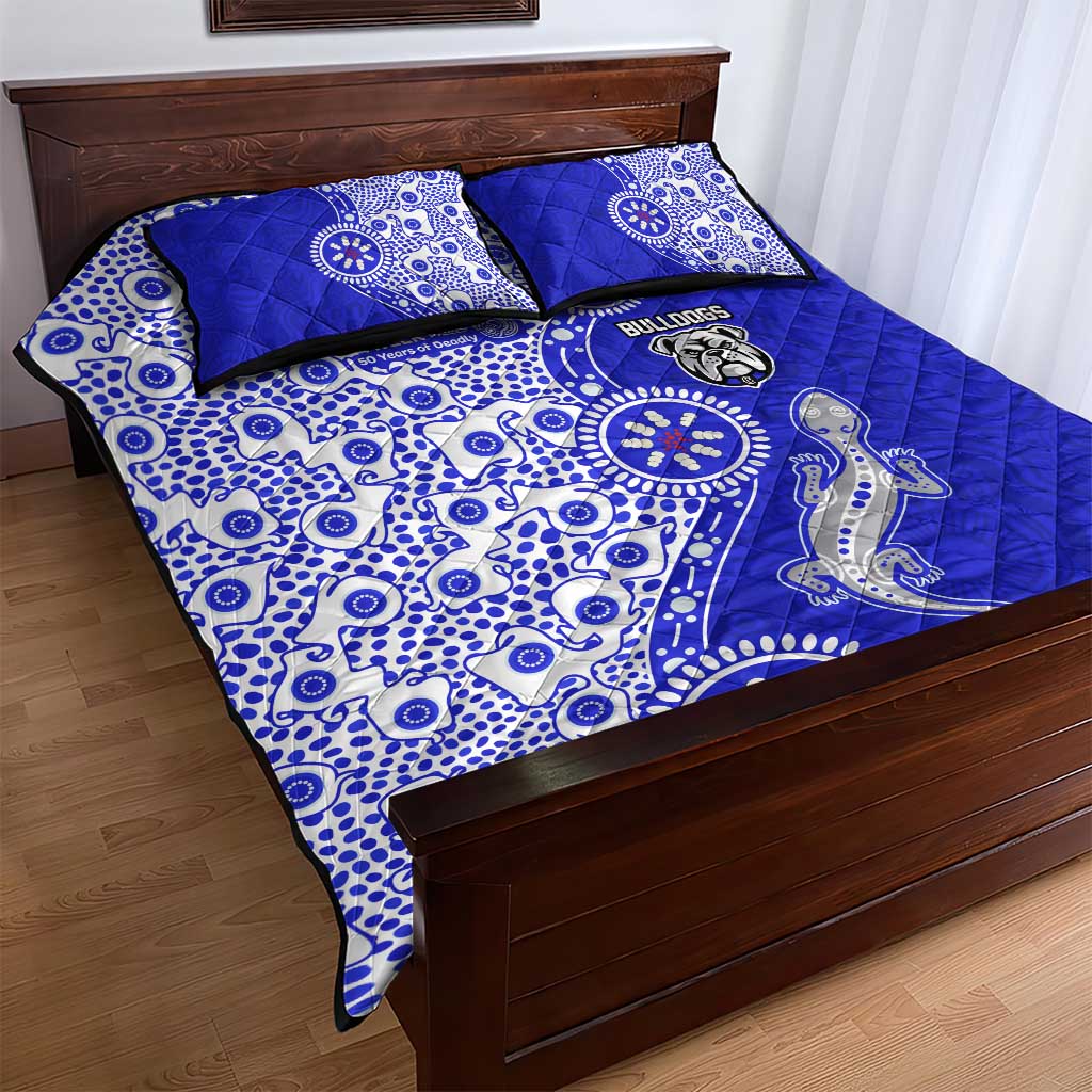 Canterbury-Bankstown Bulldogs NAIDOC Week 2026 Quilt Bed Set Aboriginal Lizard Dot Painting - 50 Years of Deadly