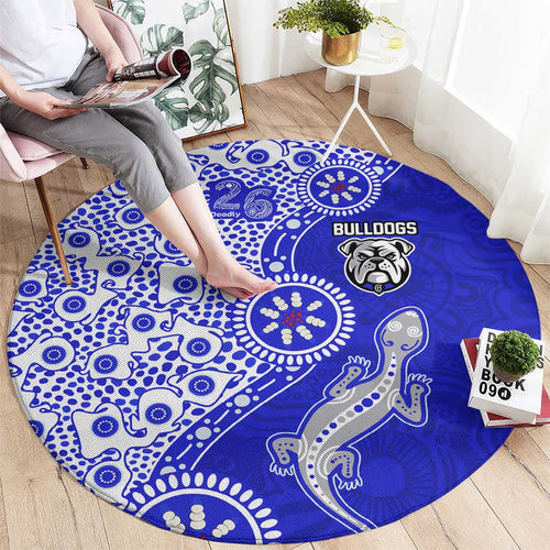 Canterbury-Bankstown Bulldogs NAIDOC Week 2026 Round Carpet Aboriginal Lizard Dot Painting - 50 Years of Deadly