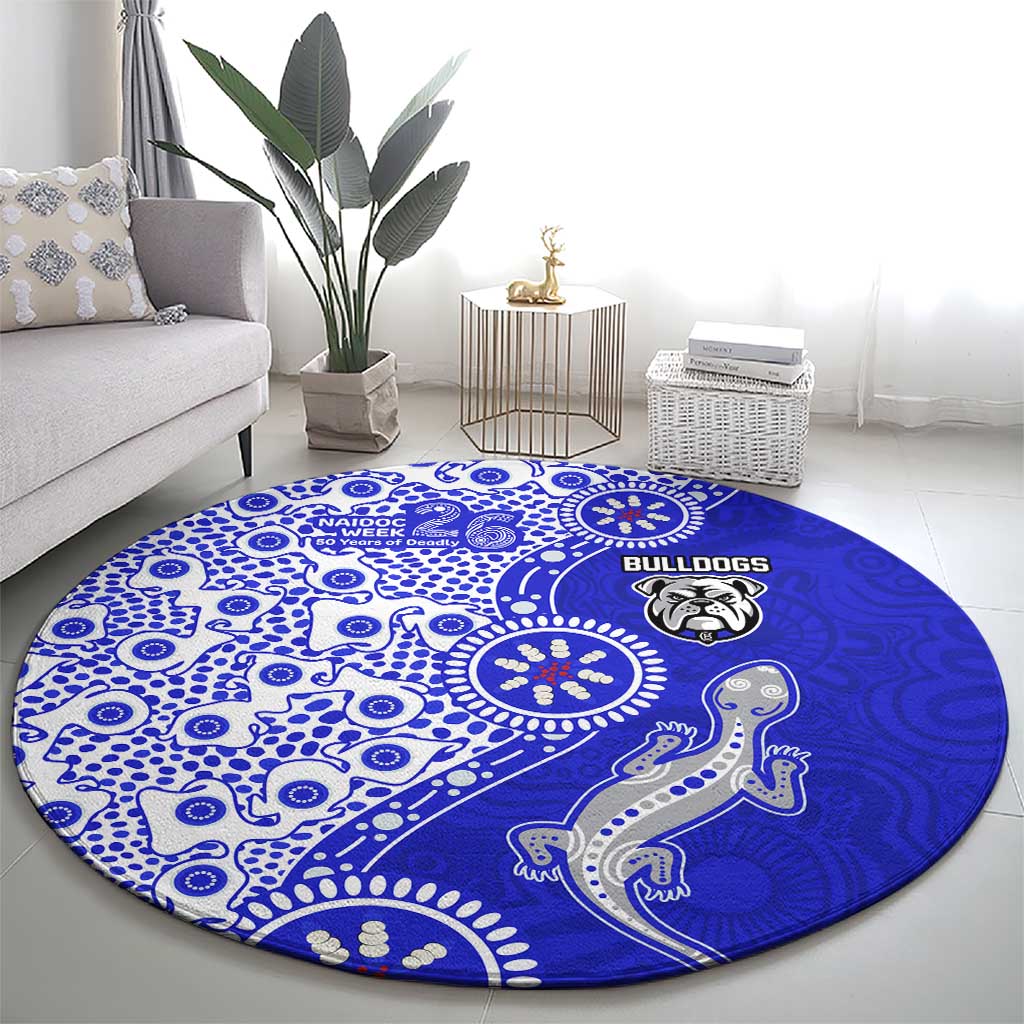 Canterbury-Bankstown Bulldogs NAIDOC Week 2026 Round Carpet Aboriginal Lizard Dot Painting - 50 Years of Deadly