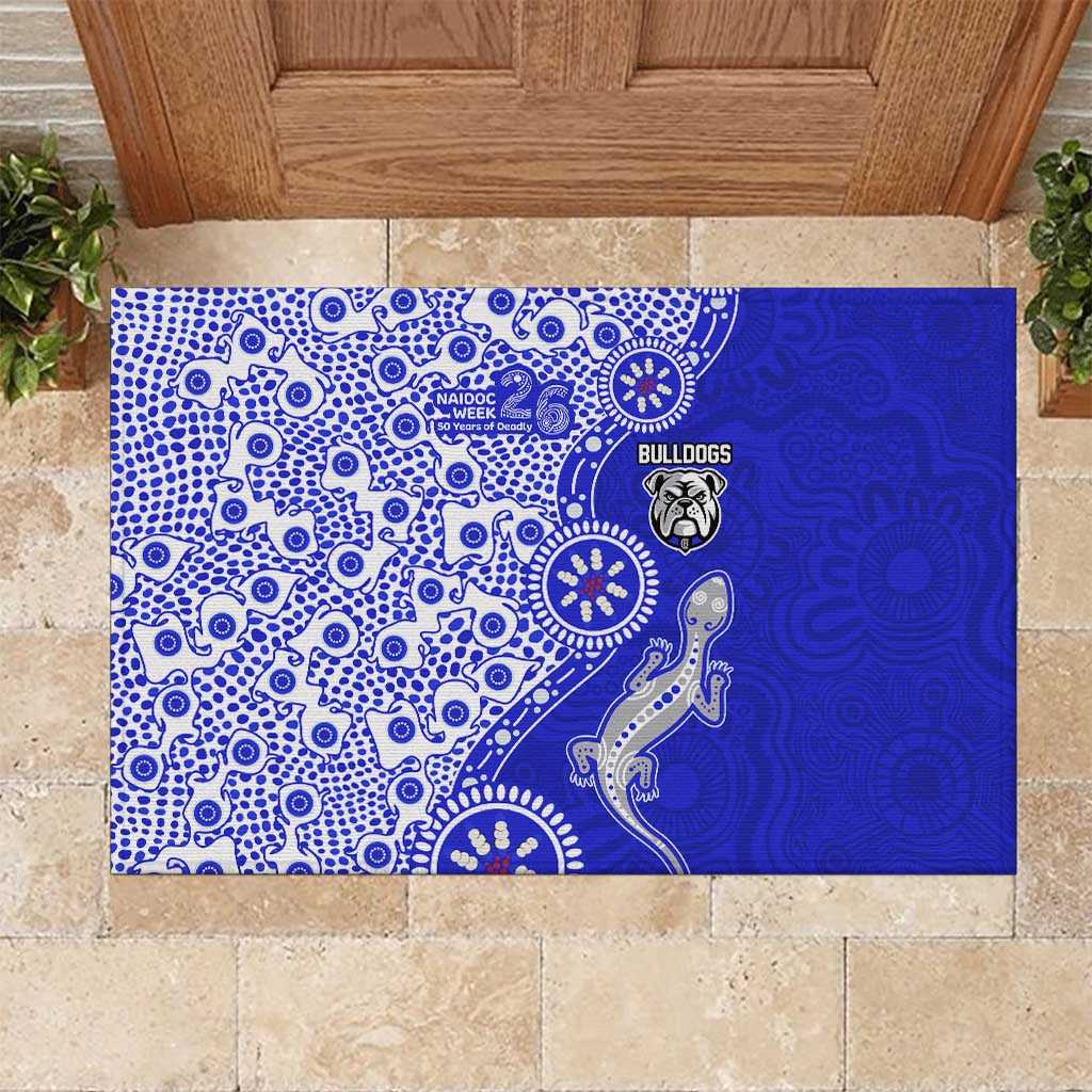 Canterbury-Bankstown Bulldogs NAIDOC Week 2026 Rubber Doormat Aboriginal Lizard Dot Painting - 50 Years of Deadly