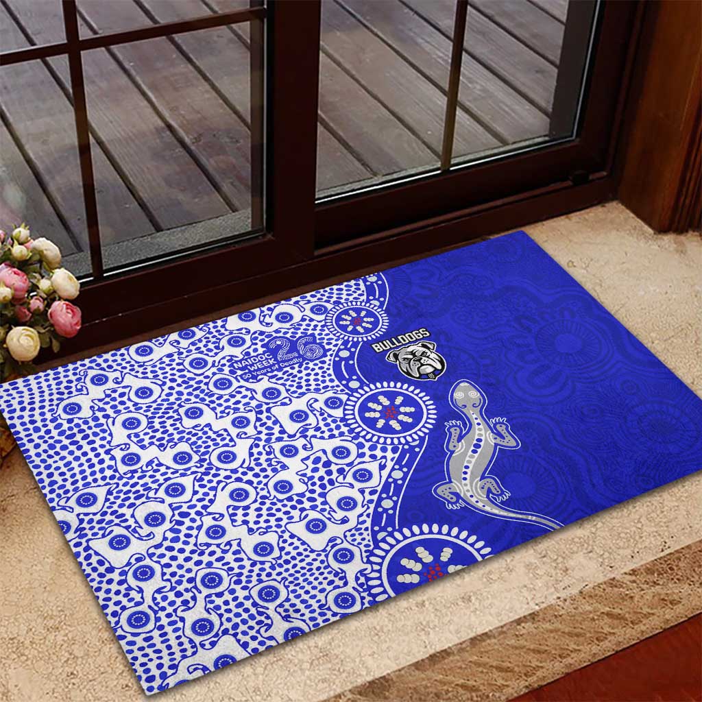 Canterbury-Bankstown Bulldogs NAIDOC Week 2026 Rubber Doormat Aboriginal Lizard Dot Painting - 50 Years of Deadly